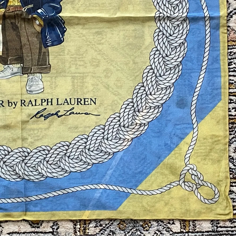 Ralph Lauren Polo Bear Scarf in Blue and Yellow